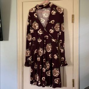 Burgundy floral dress